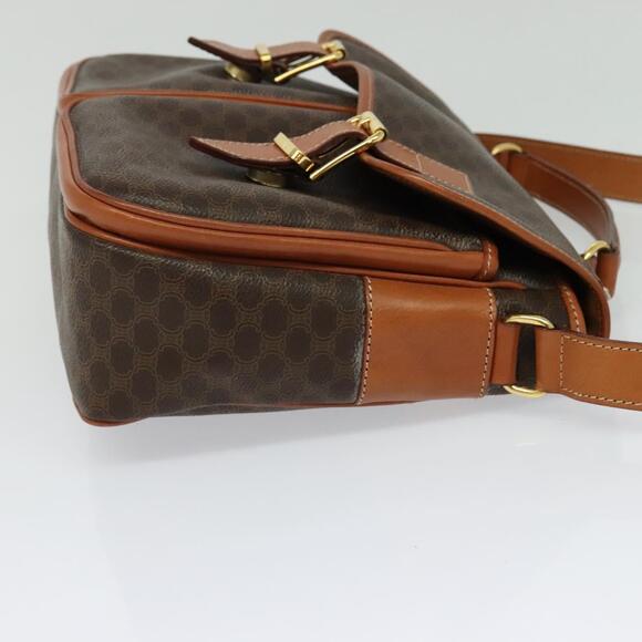 CELINE Macadam Canvas Hand Bag Pvc Leather Brown Gold - Picture 5 of 13